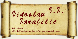 Vidoslav Karafilić vizit kartica